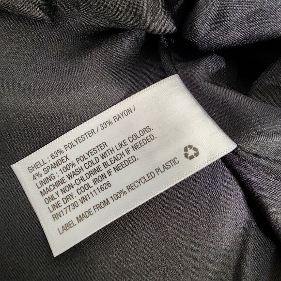 A New Day Womans Jacket Sz 8 Black Collarless Snap Front Crop Lined Shoulder Pad - Picture 9 of 10